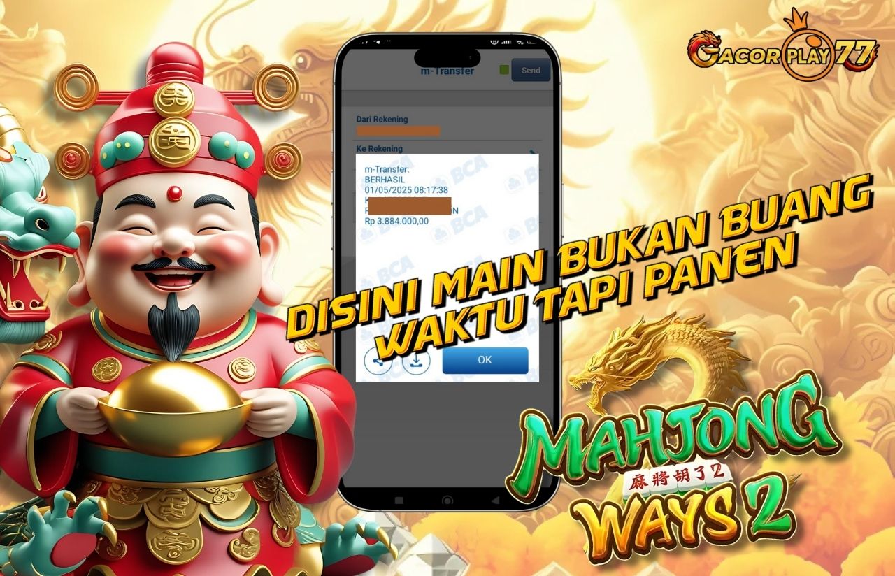 Selamat kepada user id : raj****ti Wede Rp 3.884.000 di Game MAHJONG WAYS 2 PG SOFT Cair Gk Sampe 1 Menit! Menang Mudah di Gacorplay77
